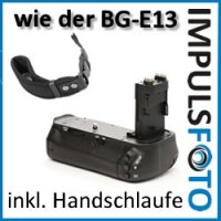 Minadax Profi Batteriegriff fuer Canon EOS 6D - aehnlich wie BG-E13 - fuer 2x LP-E6 und 6x AA Batterien + 1x Neopren Handgelenkschlaufe