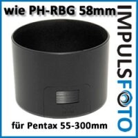 Minadax Sonnenblende / Gegenlichtblende 58mm fuer Pentax Objektiv smc DA 55-300mm f/4.0-5.8 ED - aehnlich Pentax PH-RBG 58mm (Bilder erneuern!!!)
