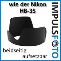 Sonnenblende kompatibel mit Nikon Objektiv AF-S DX Zoom Nikkor 18-200mm f/3.5-5.6G IF-ED VR - Ersatz f&uuml;r HB-35