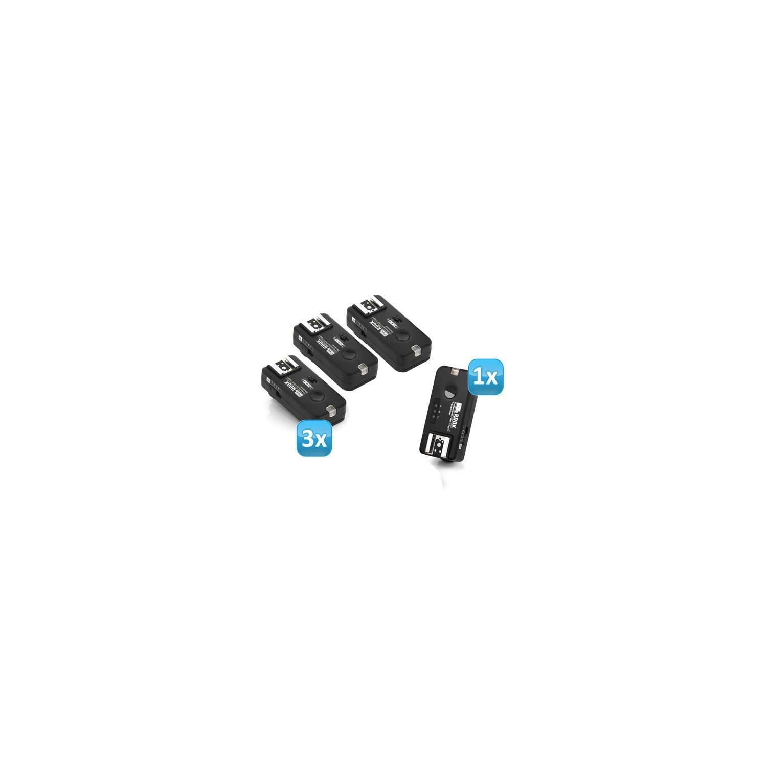 Pixel Rook Funk Blitzauslöser Set mit 3 Empfängern bis 200m kompatibel mit Nikon DSLR & Nikon TTL Blitzgeräte – Gruppierung & Wake-Up Funktion