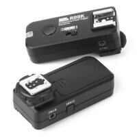 Pixel Rook Funk Blitzausloeser Set mit 2 Empfaengern bis 200m fuer Canon DSLR & Canon TTL Blitzgeraete - Gruppierung & Wake-Up Funktion