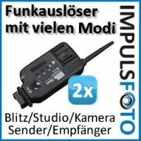 2x Pixel Opas Funk Blitzausloeser bis zu 400m (Sender & Empfaenger) fuer Canon DSLR & Canon Blitzgeraete - Gruppierung & Wake Up Funktion