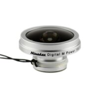 0.2x Minadax Fisheye Handylinse fuer Smartphone und Handys mit Magnetsystem 23mm - geeignet fuer fast alle Kamerahandys