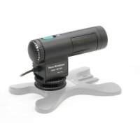Stereo Richtmikrofon mit Windschutz kompatibel mit Canon EOS 700D, 650D, 600D, 550D, 100D, 70D, 60D, 7D, 6D, 5D Mark III, 5D Mark II, 1D X, 1D, M - 2 einstellbare Aufnahmewinkel