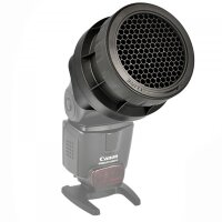 JJC Aufsteck Wabenaufsatz (Wabe, Wabenvorsatz, Lichtformer) kompatibel mit Canon 580 EX / 580 EX II