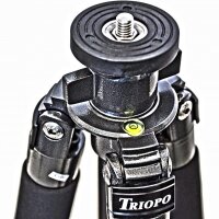 Dreibein Reisestativ Kamerastativ CARBON (Hoehe: 162 cm, Gewicht: 1,50 kg, Belastbarkeit: 13kg) schwarz | Stativ Triopo GX-1328 – mit Wasserwaage & Reisetasche