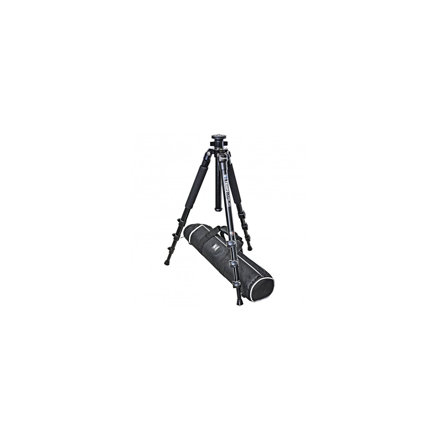 Dreibein Reisestativ Kamerastativ  ALU & TITAN (Hoehe: 150 cm, Gewicht: 1.4 kg, Belastbarkeit: 7 kg) schwarz | Stativ Triopo C-258 mit Wasserwaage & Reisetasche