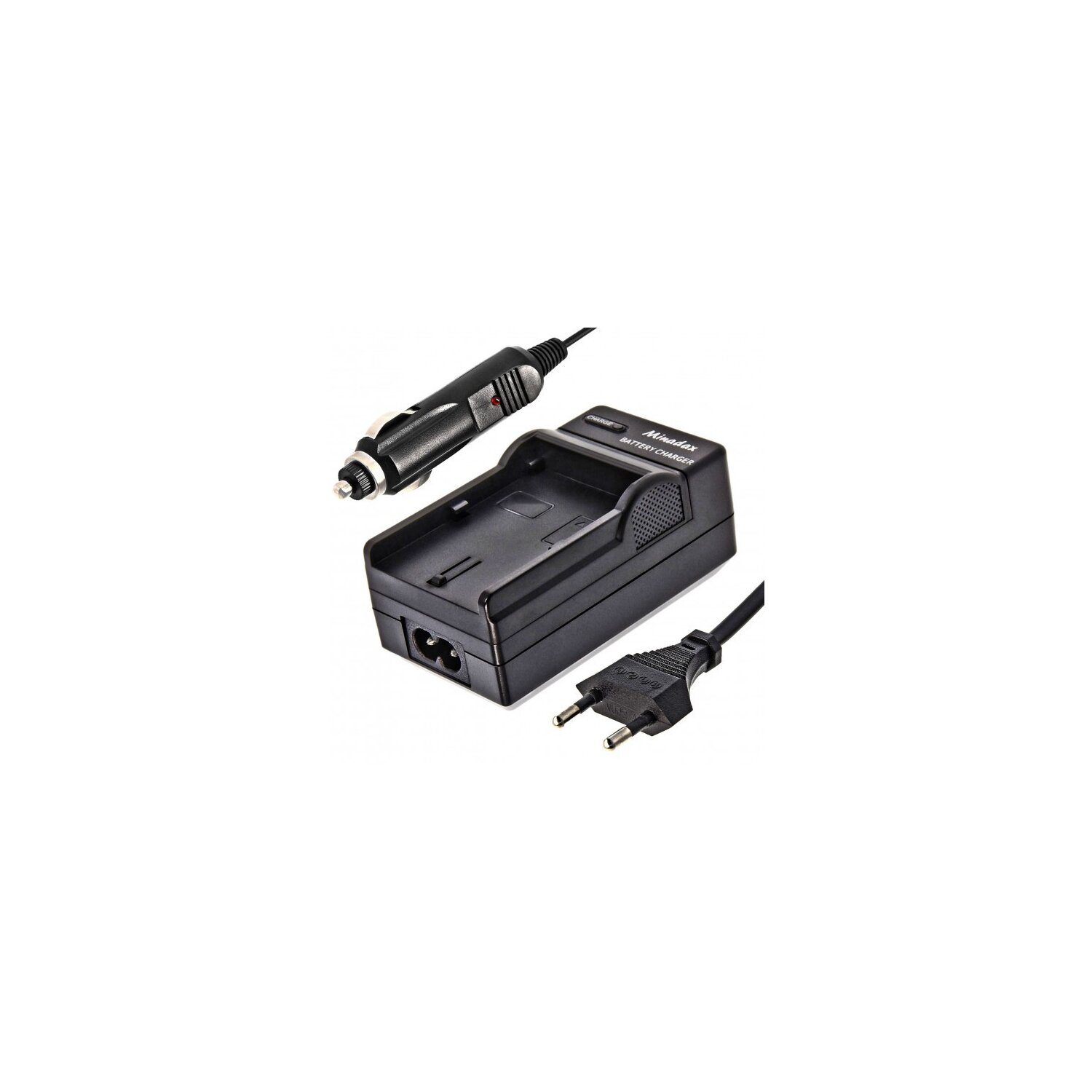 Minadax® Ladegerät 100% kompatibel für Kodak KLIC-7004 & Fuji NP-50, NP-48 inkl. Auto Ladekabel, Ladeschale austauschbar
