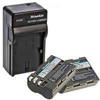 Minadax® Ladegerät 100% kompatibel mit Nikon EN-EL3E inkl. Auto Ladekabel, Ladeschale austauschbar + 2x Akku Ersatz für EN-EL3E