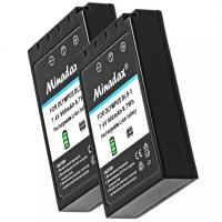 2x Minadax® Qualitaetsakku mit echten 900 mAh fuer Olympus E 400, E 410, wie BLS-1 - Intelligentes Akkusystem mit Chip