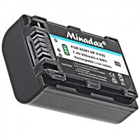 Minadax® Ladegerät 100% kompatibel mit Sony NP-FH50 inkl. Auto Ladekabel, Ladeschale austauschbar + 1x Akku Ersatz für NP-FH50