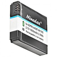 Minadax Qualitätsakku mit echten 900mAh kompatibel für GoPro Hero 3 / Hero 3+ Ersatz für  AHDBT-302 / AHDBT-301 / AHDBT-201 - Intelligentes Akkusystem mit Chip