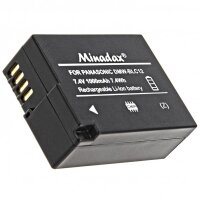 Minadax® Ladegeraet 100% kompatibel fuer Panasonic DMW-BLC12 inkl. Auto Ladekabel, Ladeschale austauschbar + 1x Akku wie DMW-BLC12