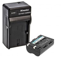 Minadax&reg; Ladegeraet 100% kompatibel fuer Minolta NP-400 inkl. Auto Ladekabel, Ladeschale austauschbar + 1x Akku wie NP-400