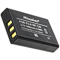 Minadax® Ladegeraet 100% kompatibel fuer Fuji NP-120 inkl. Auto Ladekabel, Ladeschale austauschbar + 1x Akku wie NP-120