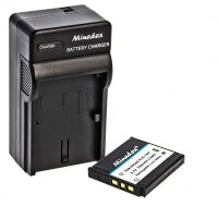 Minadax® Ladegeraet 100% kompatibel fuer Kodak KLIC-7001 inkl. Auto Ladekabel, Ladeschale austauschbar + 1x Akku wie KLIC-7001