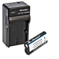 Minadax® Ladegeraet 100% kompatibel fuer Kodak KLIC-8000 inkl. Auto Ladekabel, Ladeschale austauschbar + 1x Akku wie KLIC-8000
