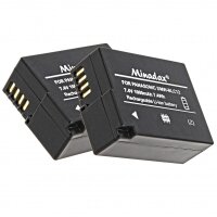 Minadax® Ladegeraet 100% kompatibel fuer Panasonic DMW-BLC12 inkl. Auto Ladekabel, Ladeschale austauschbar + 2x Akku wie DMW-BLC12