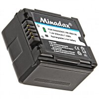 Minadax® Ladegeraet 100% kompatibel fuer Panasonic VW-VBG130 inkl. Auto Ladekabel, Ladeschale austauschbar + 2x Akku wie VW-VBG130