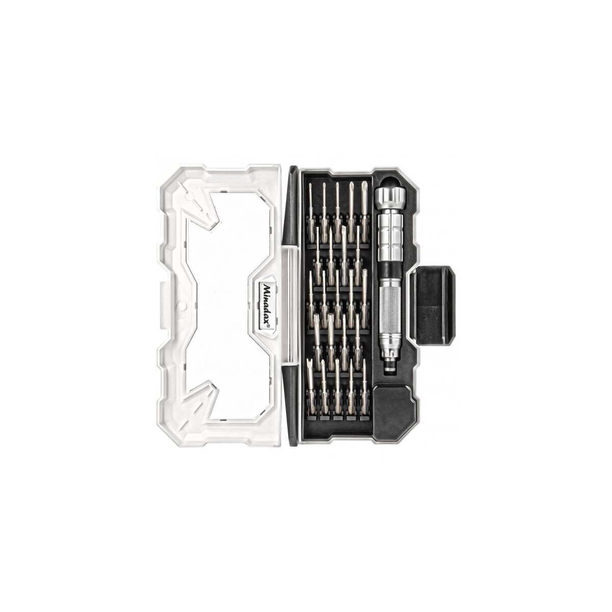 Minadax® Hochwertig Gehärtet S2-Stahl 24-Teile Schraubendreher Feinmechaniker Werkzeug - besonders belastbar inkl. Aufbewahrungsbox - für Notebook PCs Kleingeräte usw.
