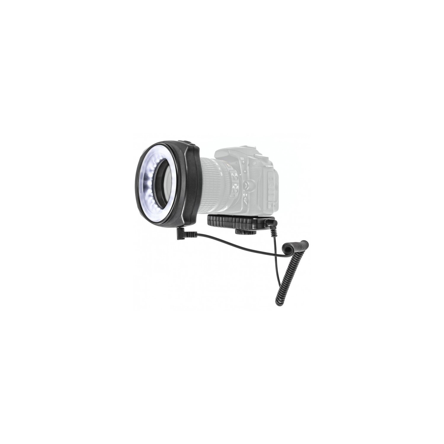 Makrolicht, Ringleuchte mit 48 LED´s fuer DSLR mit 49mm-67mm Adapterringe, mit getrennt schaltbaren Seiten - JJC LED-48LR