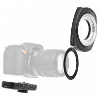 Makrolicht, Ringleuchte mit 48 LED´s fuer DSLR mit 49mm-67mm Adapterringe, mit getrennt schaltbaren Seiten - JJC LED-48IO