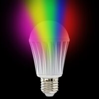 Minadax&reg; dimmbare Multicolor LED Gluehbirne mit 16 Mio Farben 7,5Watt A+ fuer E27 Sockel - Steuern Sie die Farbe Ihres Lichtes ueber Wifi