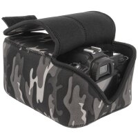 Universal Waterproof Neoprene Camera Case | Protector for Large SLR DSLR Cameras with Lens | Snow Camouflage