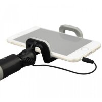 JJC Universeller Selfie-Stick Stange Stab in Grau fuer iPhone, Samsung, HTC, Sony - keine App oder Bluetooth notwendig