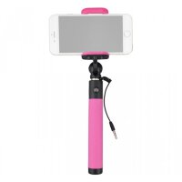 Universeller Selfie-Stick Stange Stab in Magenta kompatibel f&uuml;r iPhone, Samsung, HTC, Sony - keine App oder Bluetooth notwendig