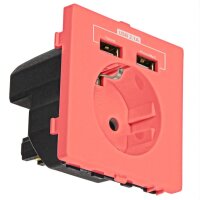Pink - Minadax Schuko Steckdose mit 2 x USB Anschluss