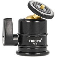 Triopo RS-2 kompakter und hochwertiger Panorama Kugelkopf mit 1/4 Zoll Schraube und 3/8 Zoll Gewinde - belastbar bis 15 kg - ideal geeignet fuer Fotostudios