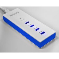 4 Fach USB Ladeger&auml;t / Leiste SP-880 Blau