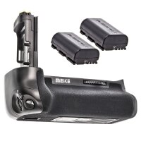 Meike Batteriegriff fuer Canon EOS 7D Mark II + 2x Akkus wie LP-E6, aehnlich Canon BG-E16