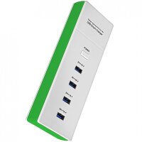 Minadax universelles 5 Volt 4,2 Ampere 4-Port USB Ladegeraet Leiste fuer Smartphone, Tablet PC etc in frischem Gruen