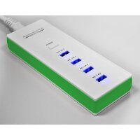 Minadax universelles 5 Volt 4,2 Ampere 4-Port USB Ladegeraet Leiste fuer Smartphone, Tablet PC etc in frischem Gruen