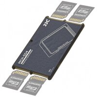 Extrem Kompaktes Speicherkarten Etui Aufbewahrungsbox im Kreditkarten-Format fuer 4x SD SDHC SDXC - grau