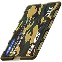 JJC extrem Kompaktes Speicherkartenetui Aufbewahrungsbox im Kreditkarten-Format fuer 10 x MicroSD - Farbe Flecktarn