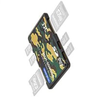 JJC extrem Kompaktes Speicherkartenetui Aufbewahrungsbox im Kreditkarten-Format fuer 2 x SD SDHC SDXC und 4 x MicroSD - Farbe Flecktarn