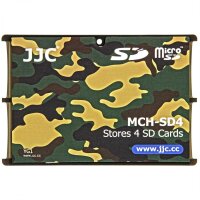 JJC extrem Kompaktes Speicherkartenetui Aufbewahrungsbox im Kreditkarten-Format fuer 4 x SD SDHC SDXC - Farbe Flecktarn