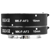 Automatik Zwischenringe "2-teilig 10mm & 16mm" fuer Makrofotographie passend zu Fujifilm Micro DSLR  **Metall Kontakt**