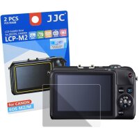 JJC LCP-M2 Displayschutzfolie Screen Protector Kratzschutz passgenau kompatibel mit Canon EOS M, M2