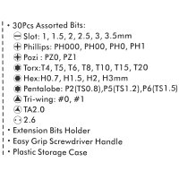 Sprotek Kompaktes Schraubendreher-Set | 32teiliger Werkzeugsatz | Tool Kit für Reparaturarbeiten an Elektronik-Geräten| Für Hobby-Bastler und Profis | Minadax® Microfasertuch