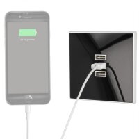 Minadax® 3x USB Ladegerät, Standard Unterputzdose (schwarz, weiß) z. B. für Smartphone, Tablet PC, Wandnetzteil, Wand USB