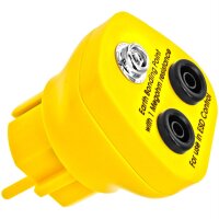 EP1240-15 Euro Earth Bonding Plug with 1 x 10mm stud+2x4mm Banana sockets (2x 10mm, 1x 4mm Anschluss)
