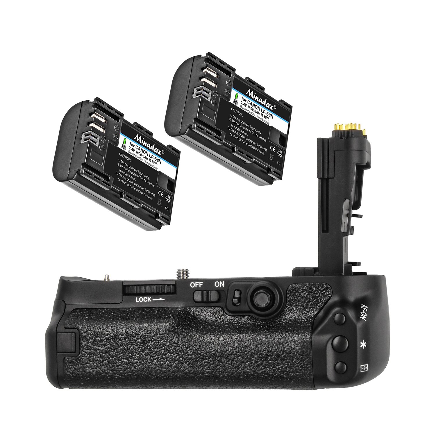 Pixel Vertax E20 ersetzt BG-E20 Profi Batteriegriff Kameragriff Hochformatausl&ouml;ser f&uuml;r Canon EOS 5D Mark IV - f&uuml;r mehr Akkulaufzeit und professionelle Portraits + 2x LP-E6N Nachbau-Akkus