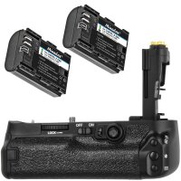 Pixel Vertax E20 ersetzt BG-E20 Profi Batteriegriff Kameragriff Hochformatausl&ouml;ser f&uuml;r Canon EOS 5D Mark IV - f&uuml;r mehr Akkulaufzeit und professionelle Portraits + 2x LP-E6N Nachbau-Akkus