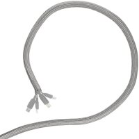 Minadax® gewobener Selbstschließender 1 Meter Profi Kabelschlauch Kabelkanal 16mm Innendurchmesser in grau für flexibles Kabelmanagement