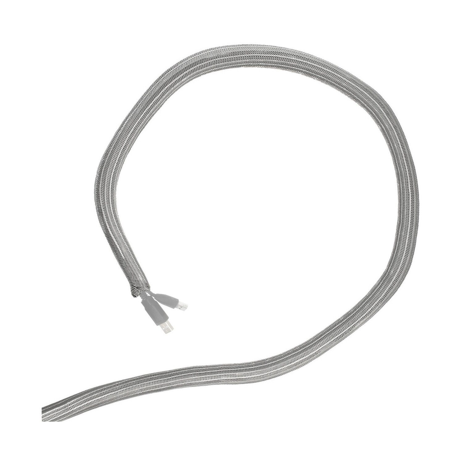 Minadax® 3 Meter, 9mm Ø Selbstschließender Profi Kabelschlauch Kabelkanal in grau für flexibles Kabelmanagement