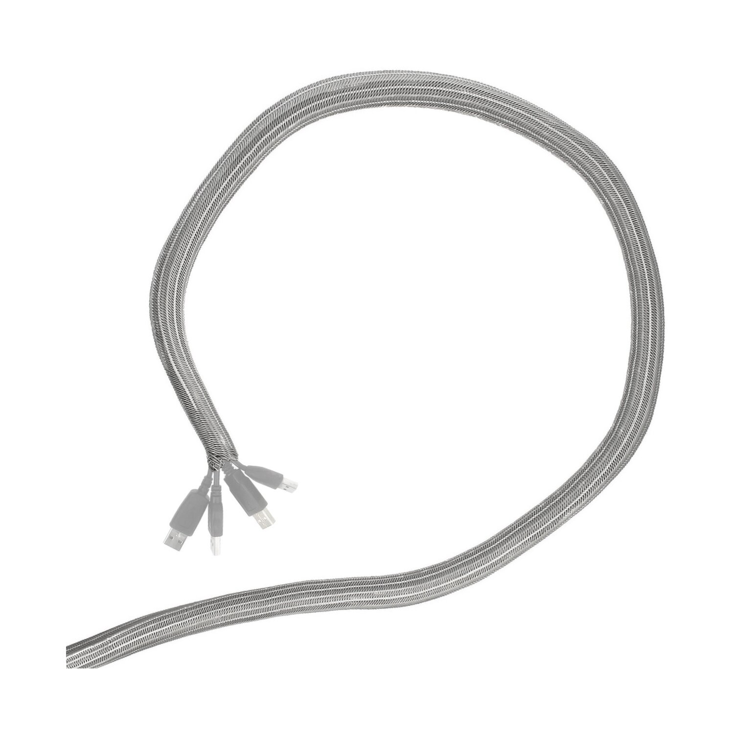 Minadax&reg; 2 Meter, 50mm &Oslash; Selbstschlie&szlig;ender Profi Kabelschlauch Kabelkanal in grau f&uuml;r flexibles Kabelmanagement